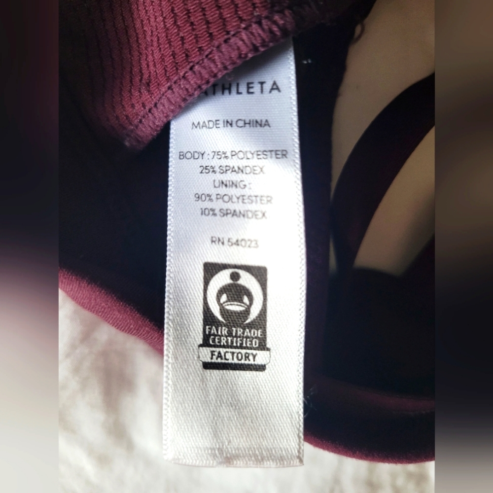 Athleta Sports Bra, Deep Purple/Red, Small - Picture 4 of 4